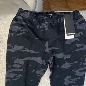 Monrow Kids Black and Gray Camouflage Joggers